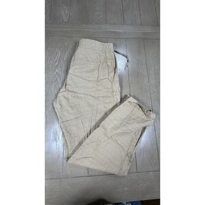 The Kooples Show Trousers Mens 50 Tan Linen Blend Fitted Drawstring Pants